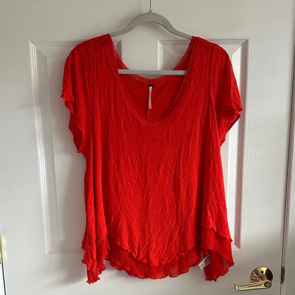 Free People Layered Orange T-Shirt